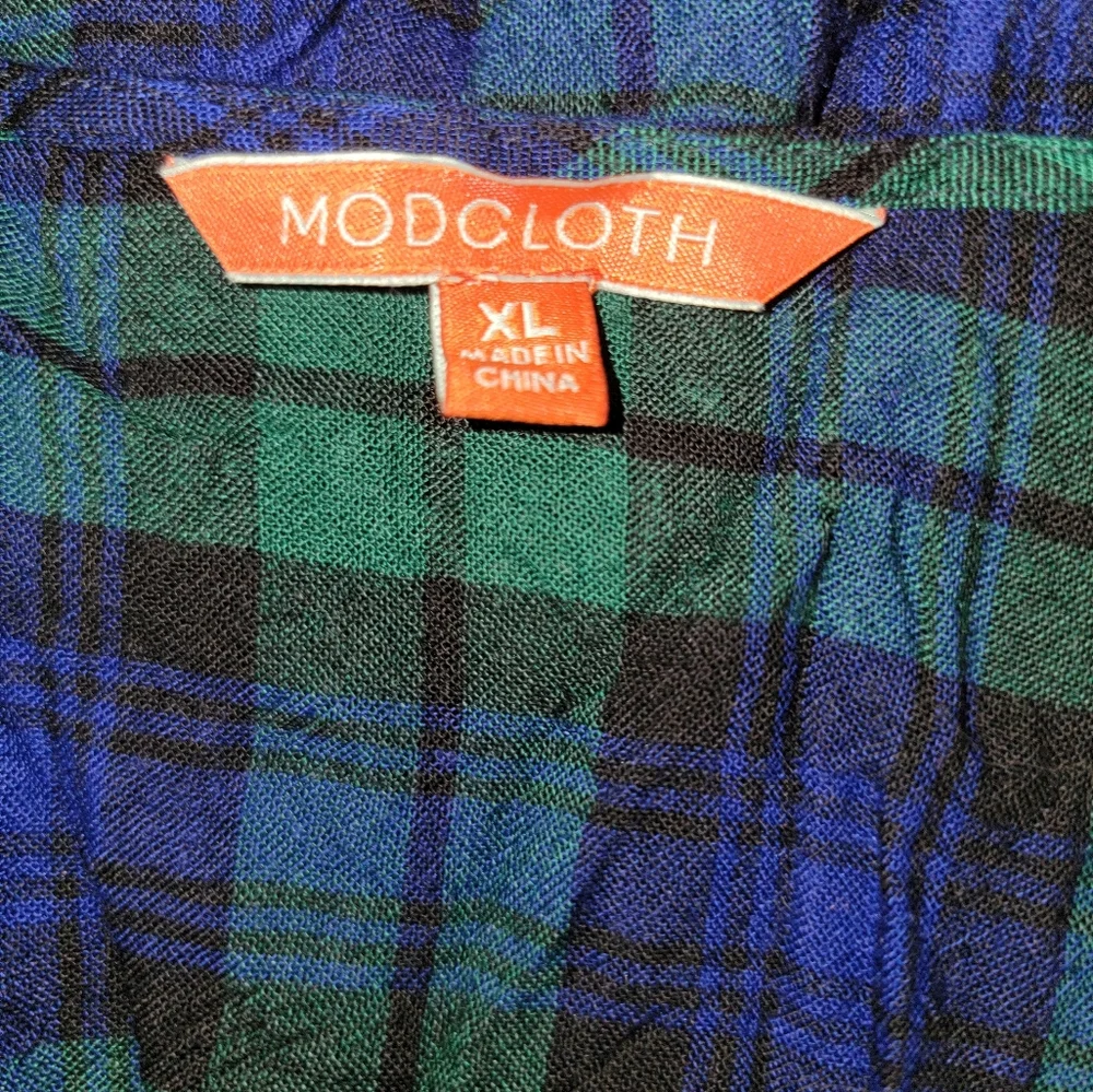 Modcloth Sleeveless Top Size XL Plaid - Picture 4 of 8